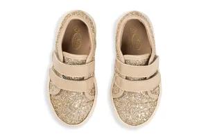 Marmo Soft Gold Glitter Velcro Trainers