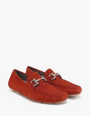 Red Parigi Suede Leather Driving Shoes