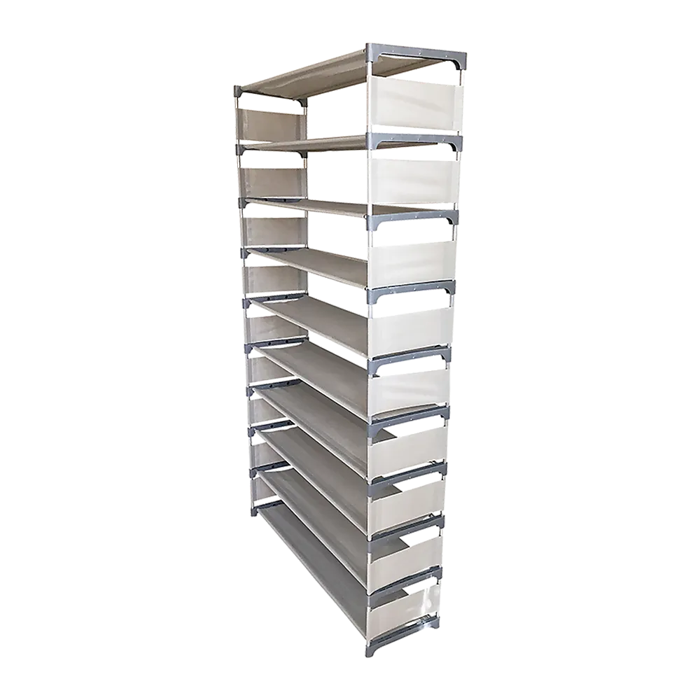 10 Tiers Stackable Shoe Rack, Lightweight Foldable, 50 Pair