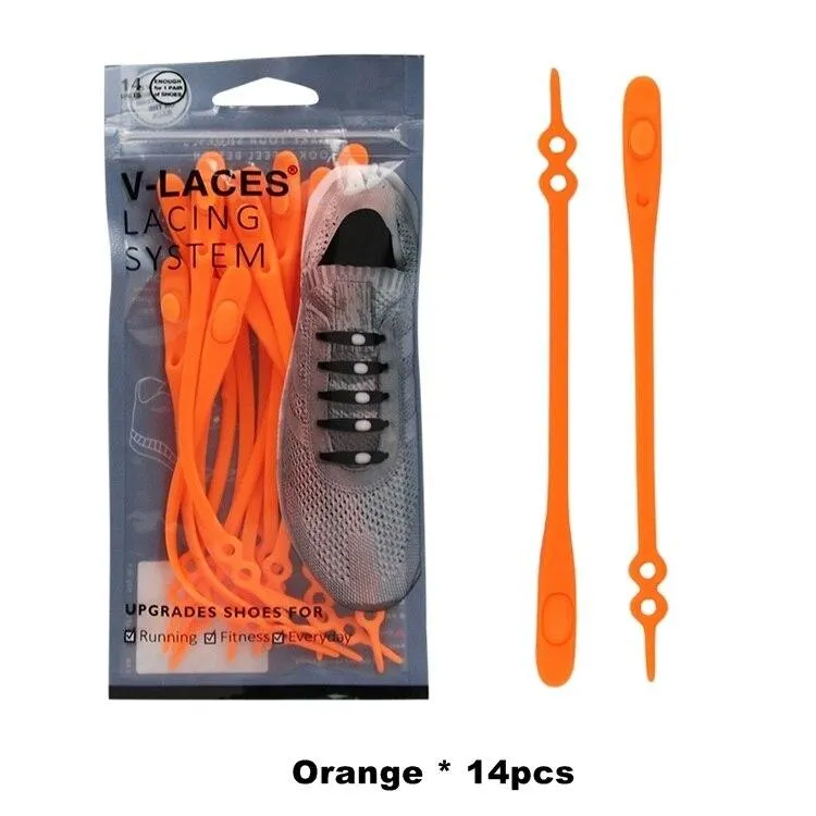 12 Piece Set Unisex Silicone Round Elastic Tieless Shoelaces