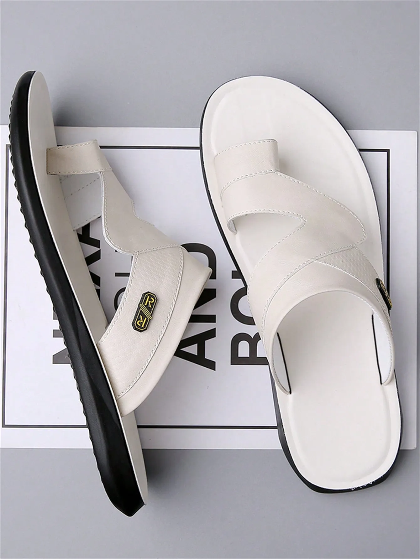 2024 Plus Size Fashionable Casual Slippers, Summer New Men's Slippers, Soft Non-Slip Beach Shoes For Outdoor Use