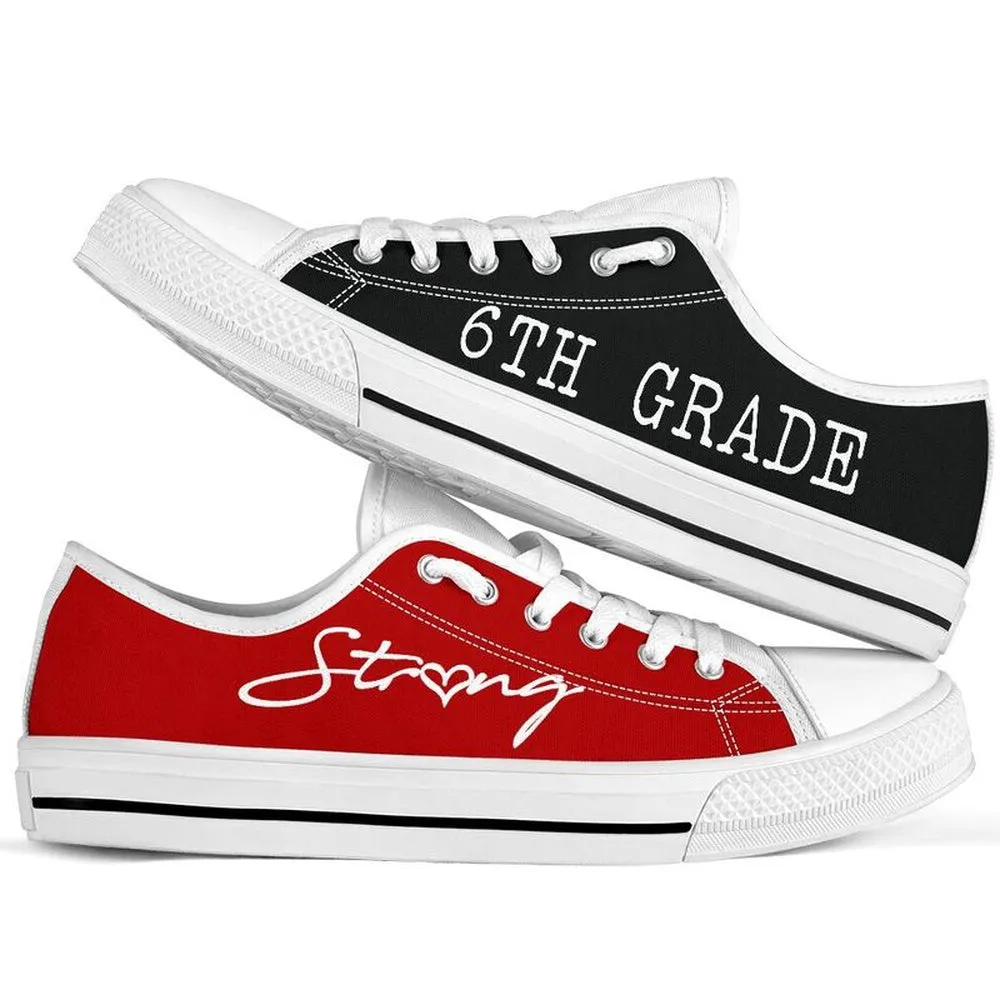 6Th Grade Strong Red Black Shoes, Teacher Shoes, Low Top Sneakers