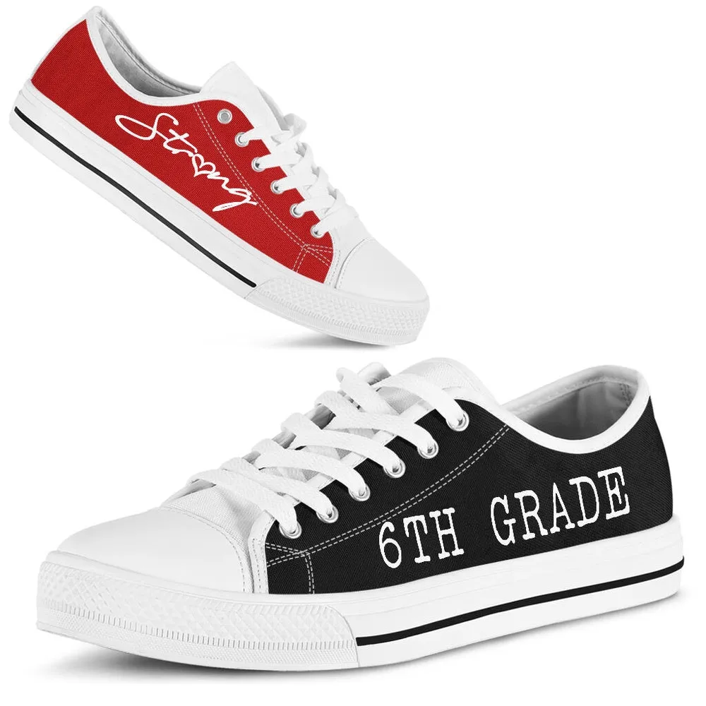 6Th Grade Strong Red Black Shoes, Teacher Shoes, Low Top Sneakers