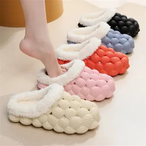 AMOZAE- - Fur Warm Cotton Slippers Bubble Shoes