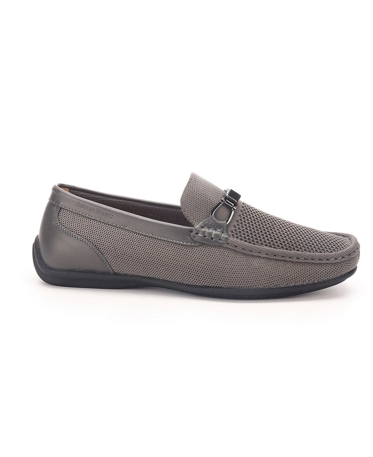 Aston Marc Men's Knit Moccasin Loafers, Gray