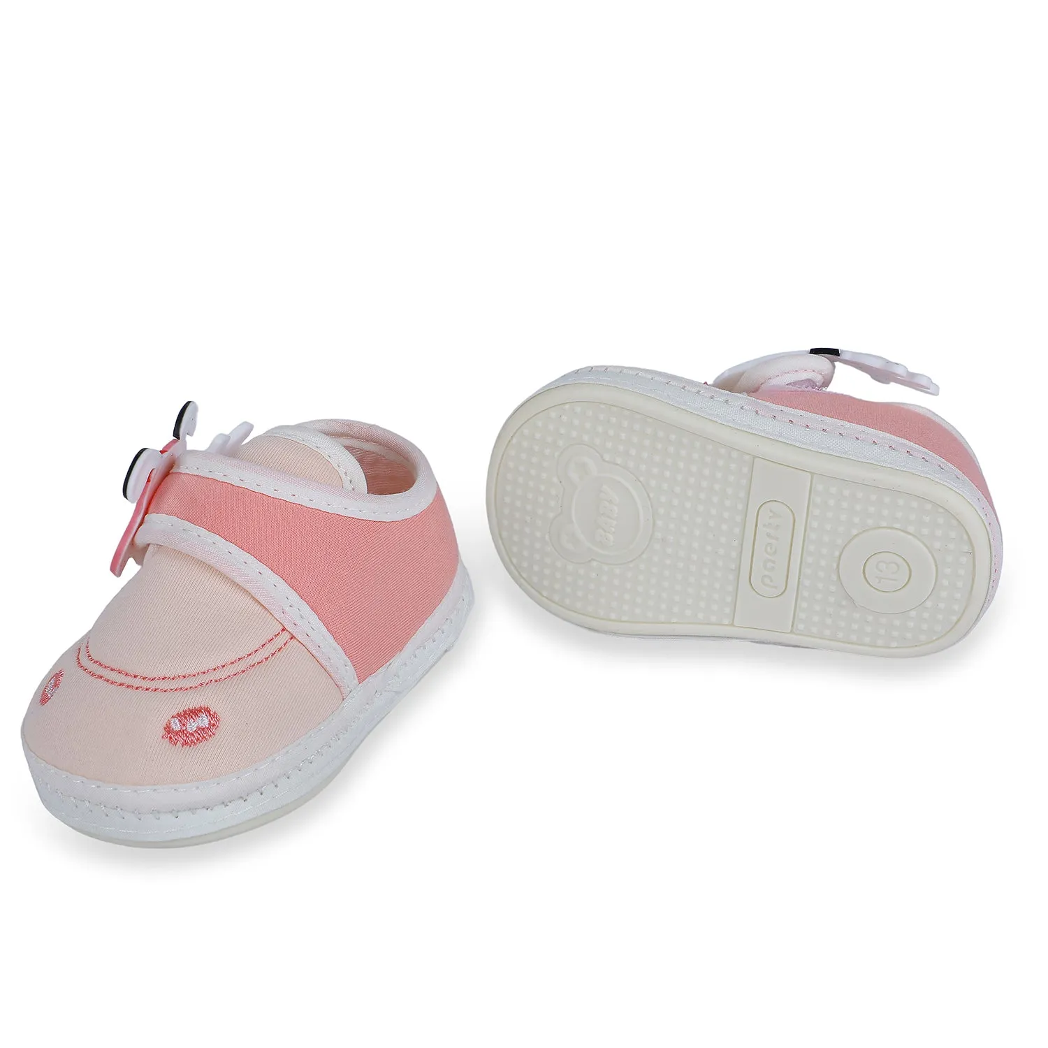 Baby Moo Puppy Face Soft Sole Anti-Slip Booties - Pink