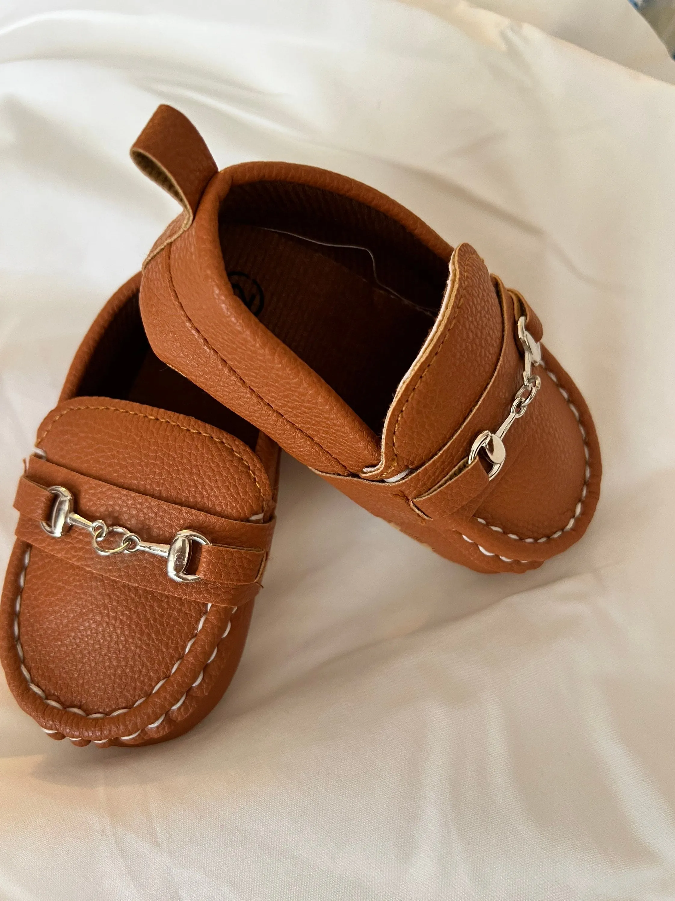 Baby Shoes - Boys Moccasin Loafers -  Tan