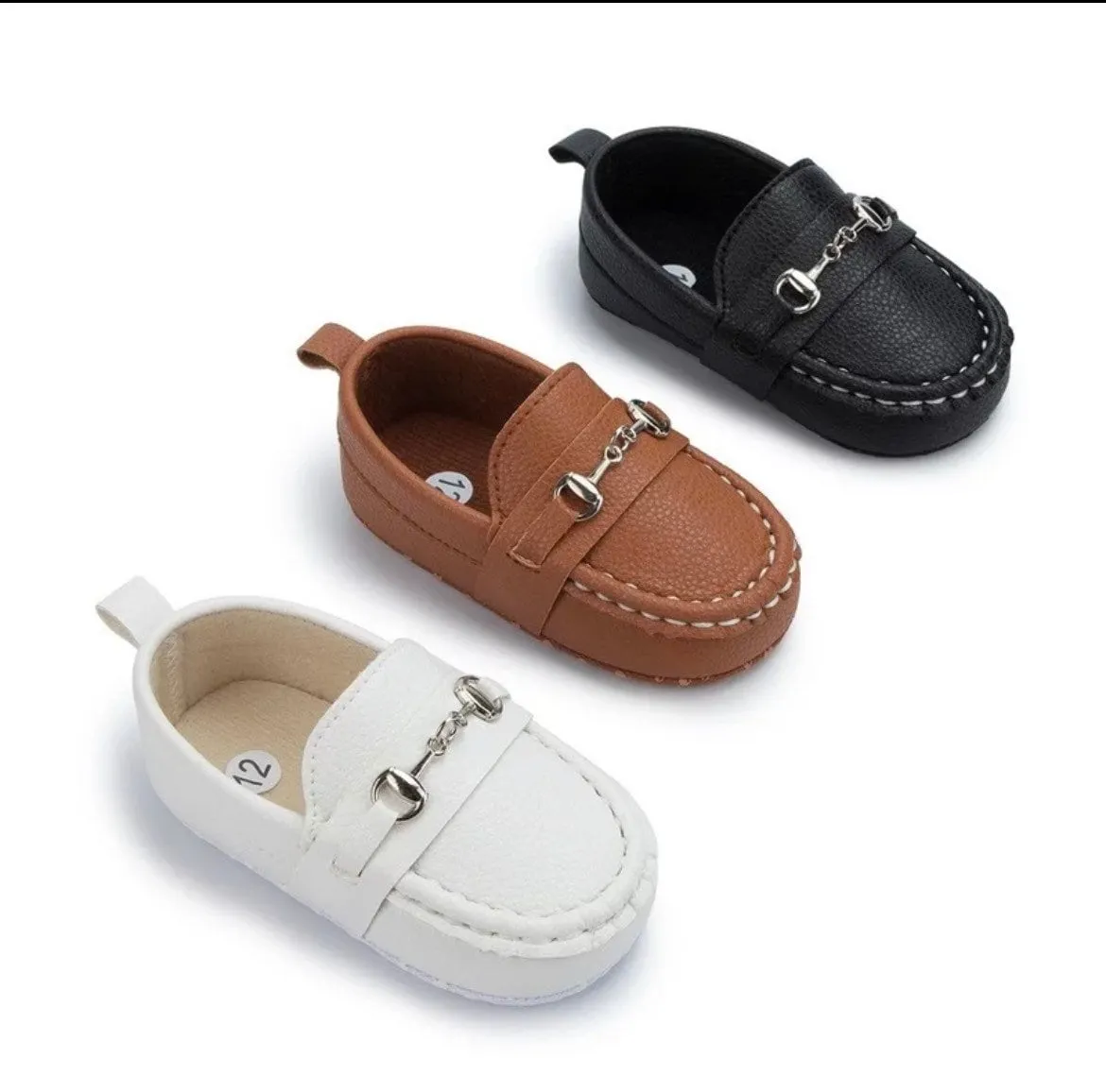 Baby Shoes - Boys Moccasin Loafers -  Tan