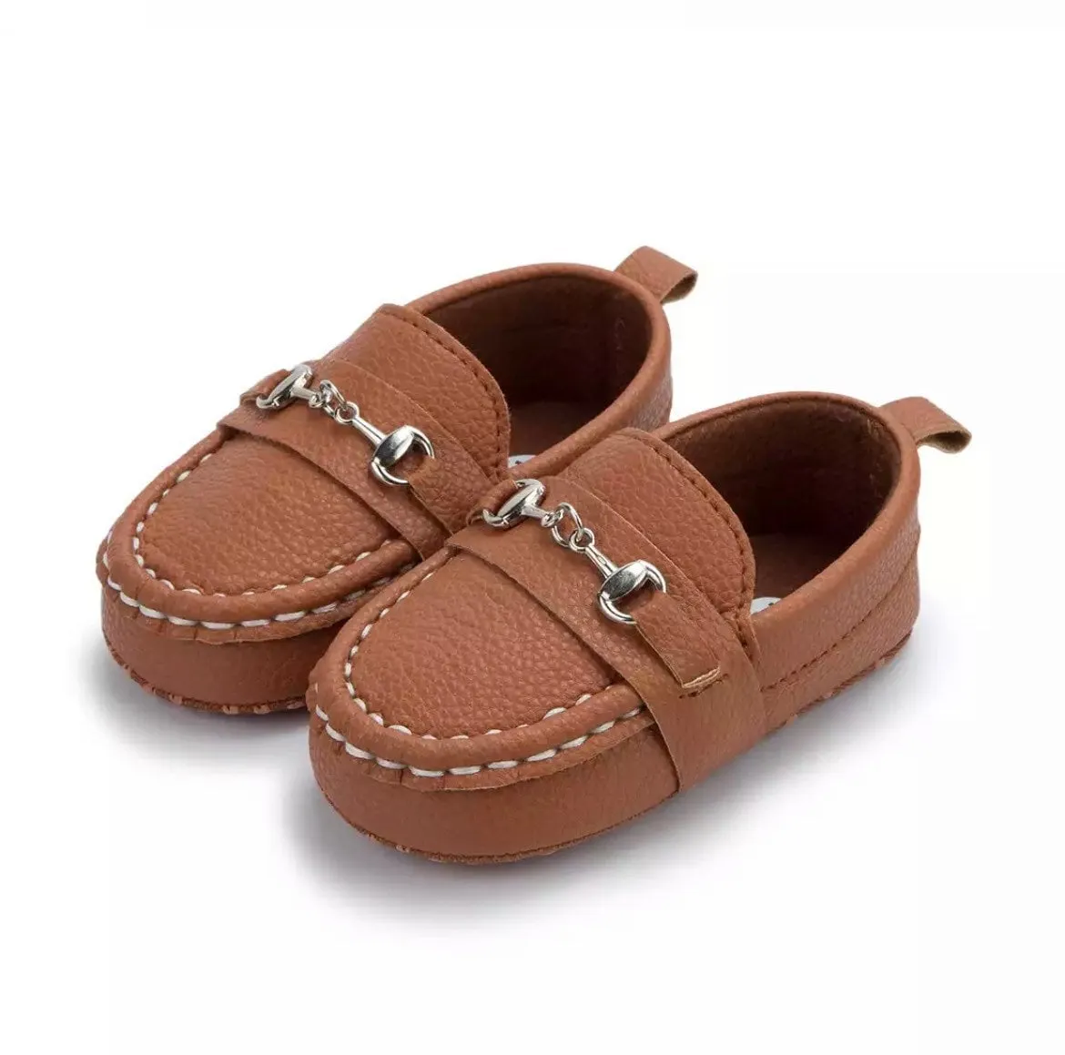 Baby Shoes - Boys Moccasin Loafers -  Tan