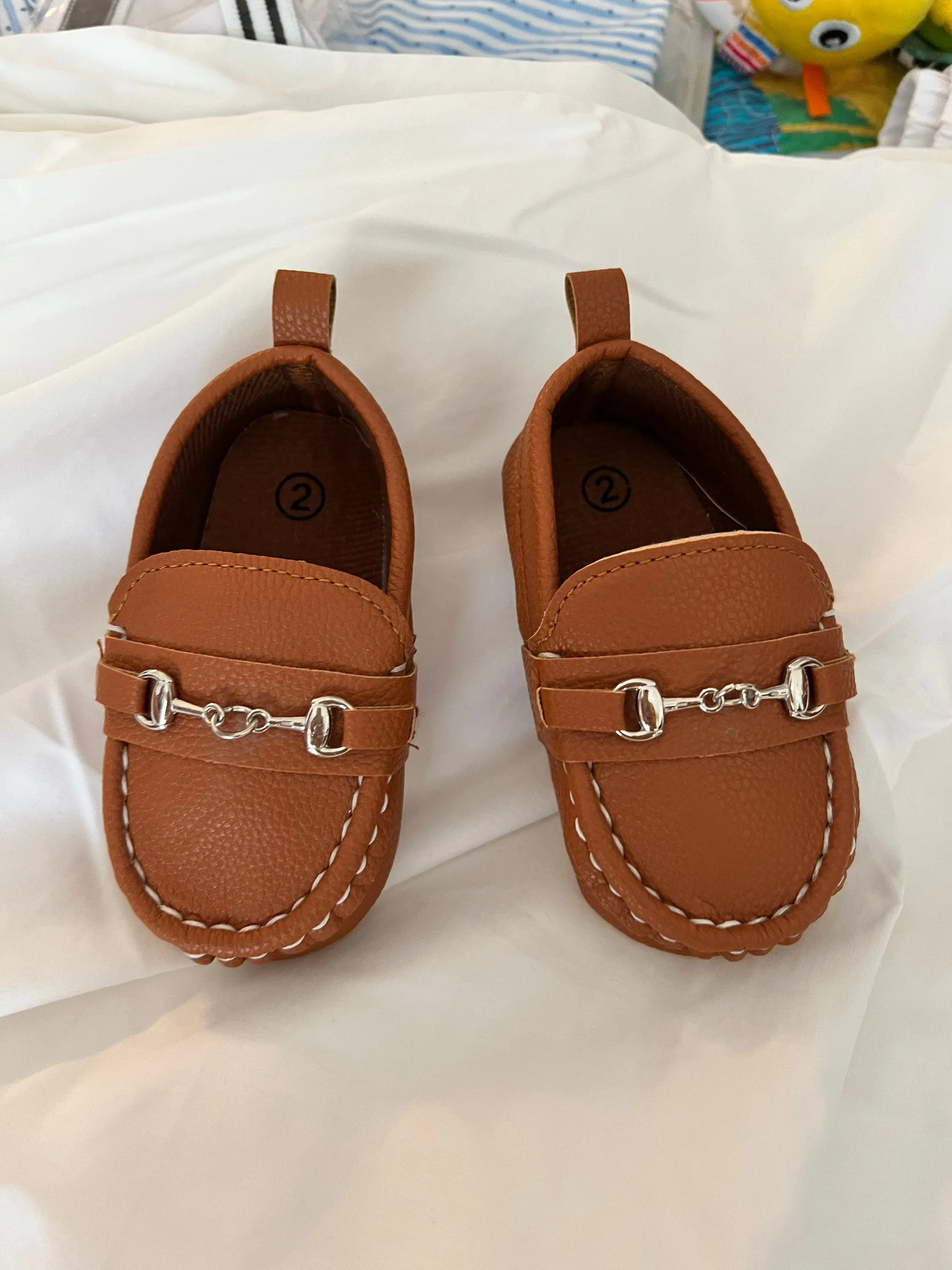 Baby Shoes - Boys Moccasin Loafers -  Tan