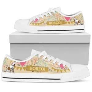 Borzoi Women S Low Top Shoe Stylish And Comfortable Footwear, Dog Printed Shoes, Canvas Shoes For Men, Women