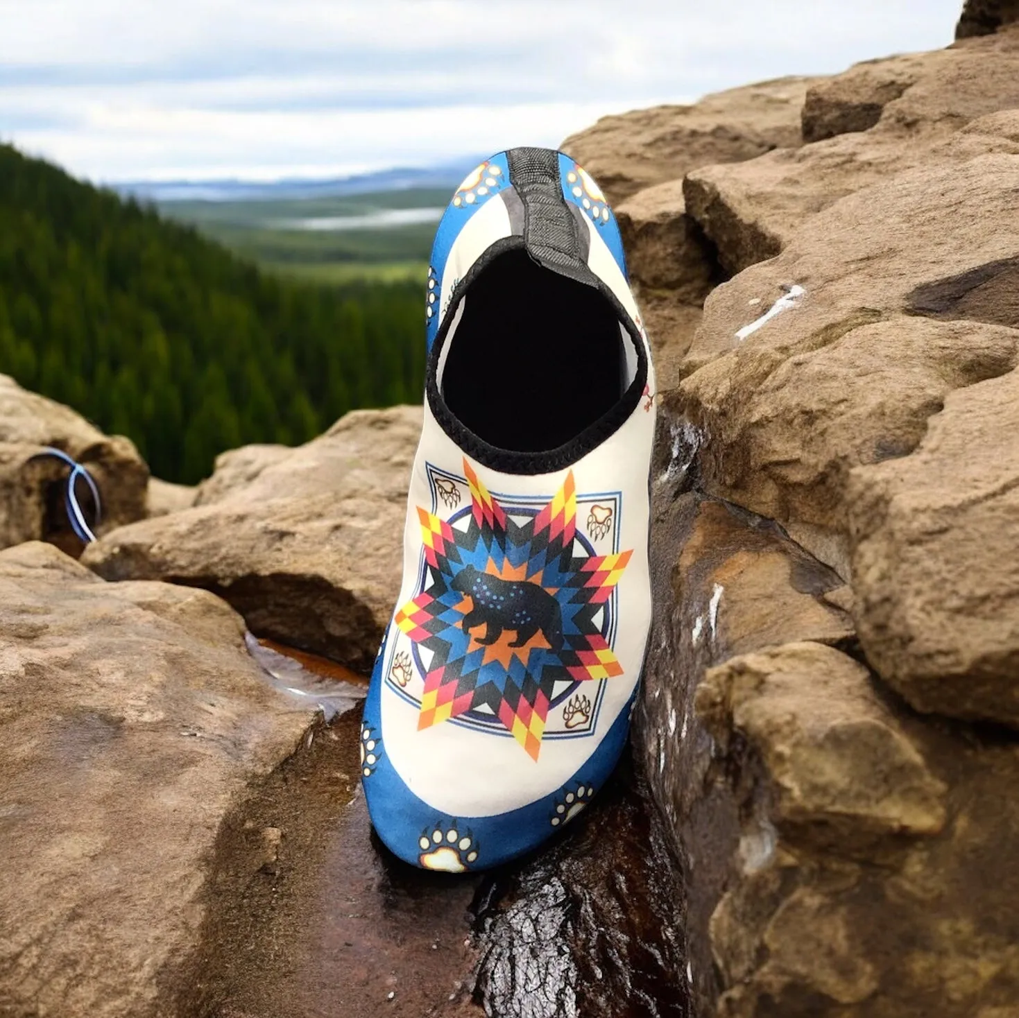 Brother  Bear White Native American Aqua Shoes