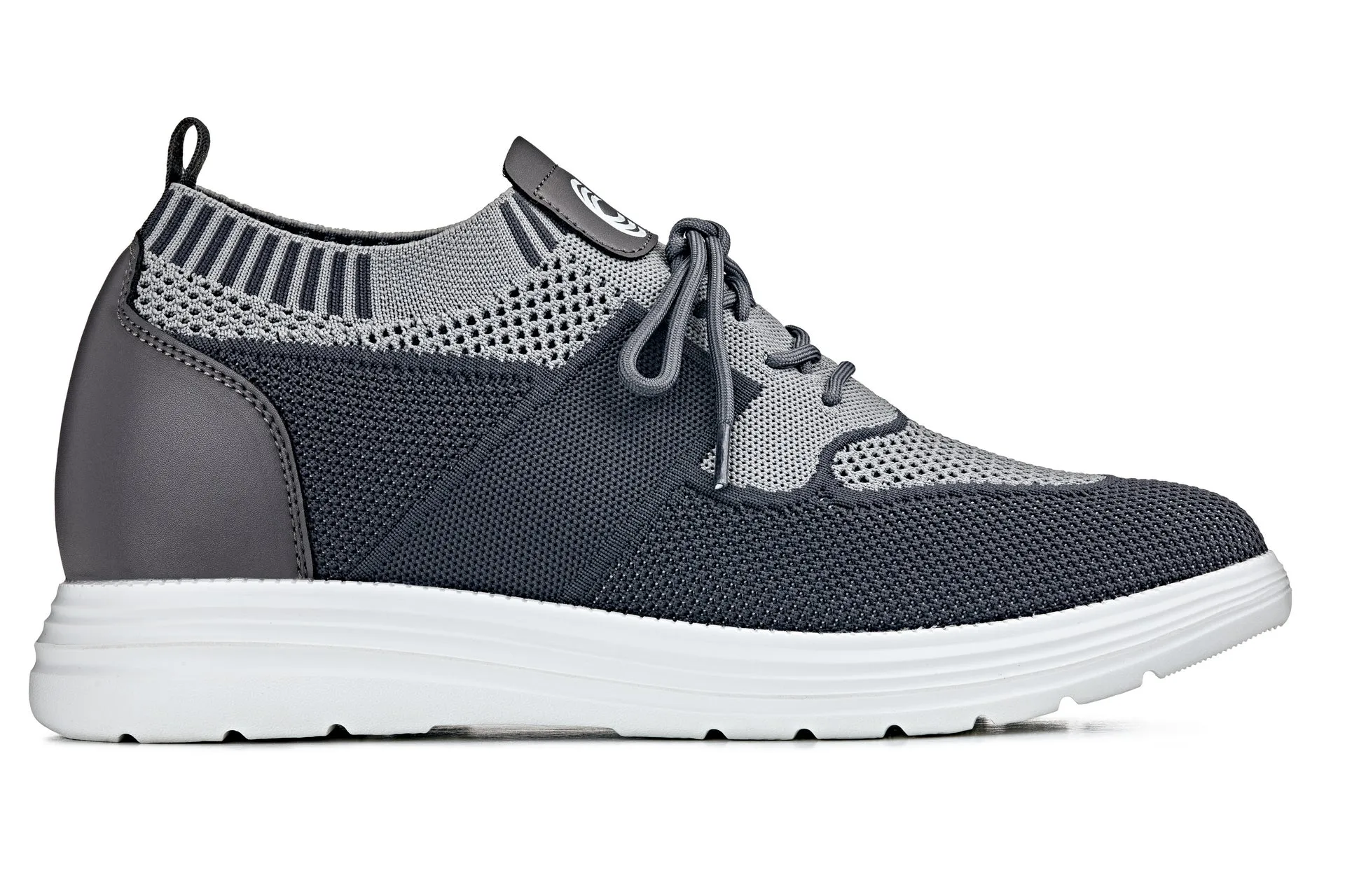 CALTO - X1341 - 2.8 Inches Taller (Iron Gray/Glacier Gray) - Lace Up Casual Walker - Lightweight