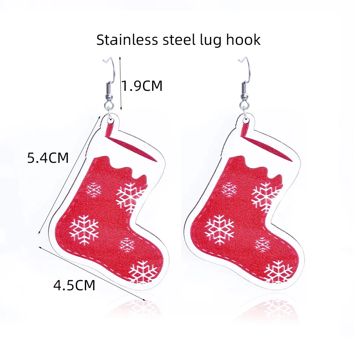 Christmas Ornaments Santa Shoes Earrings