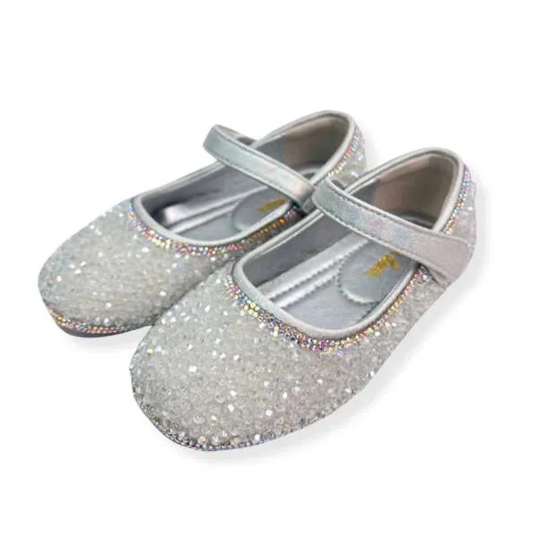 Clear Stone Flat Shoes for Girls