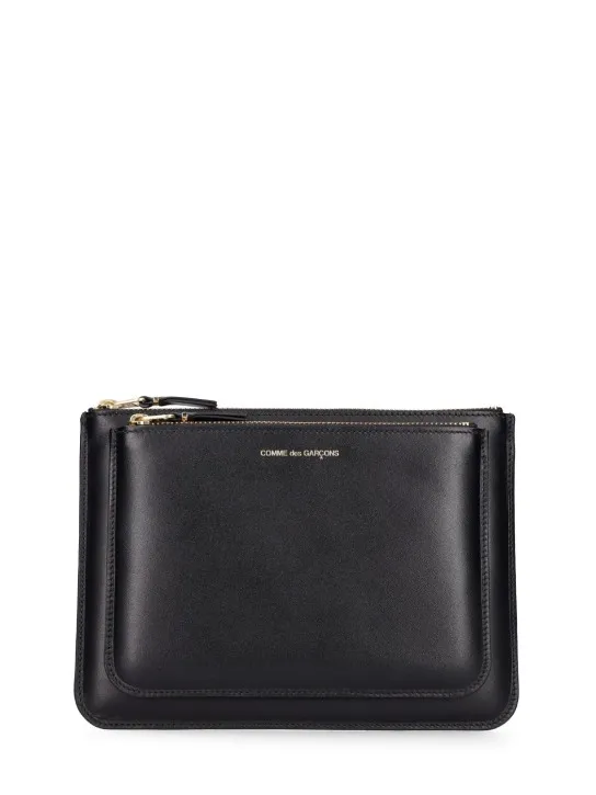 Comme des Garçons Wallet   Leather double-zip pouch 