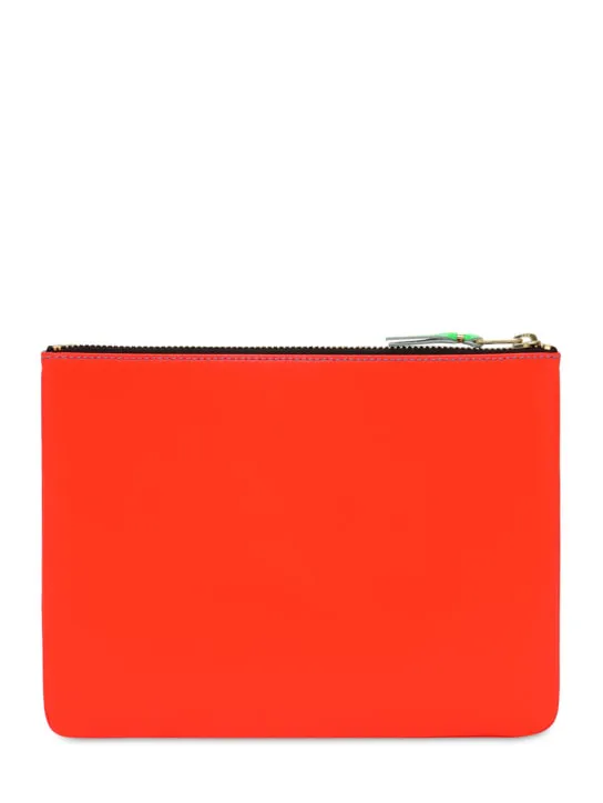 Comme des Garçons Wallet   Super fluo bi-color leather pouch 