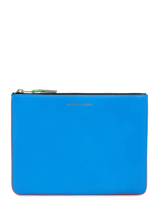 Comme des Garçons Wallet   Super fluo bi-color leather pouch 