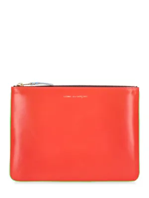 Comme des Garçons Wallet   Super fluo bi-color leather pouch 