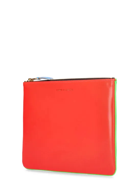 Comme des Garçons Wallet   Super fluo bi-color leather pouch 