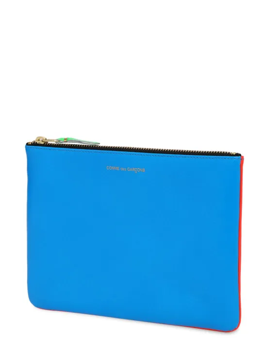 Comme des Garçons Wallet   Super fluo bi-color leather pouch 