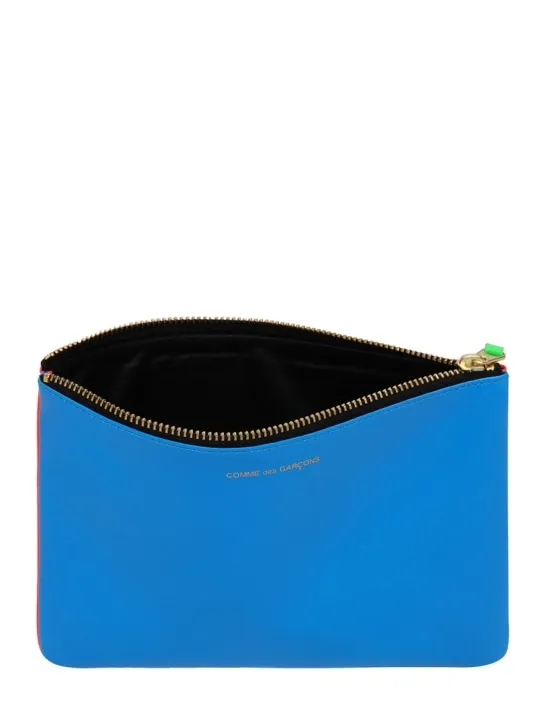 Comme des Garçons Wallet   Super fluo bi-color leather pouch 