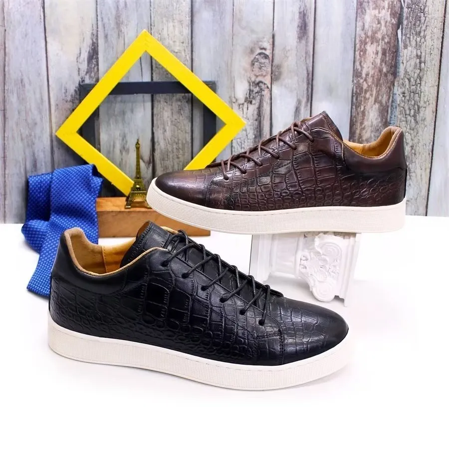 CrocLeather Chic Croc Texture Casual Shoes