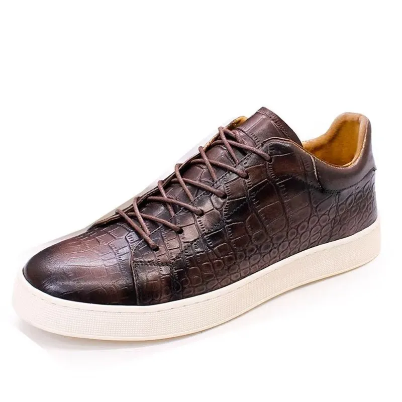 CrocLeather Chic Croc Texture Casual Shoes