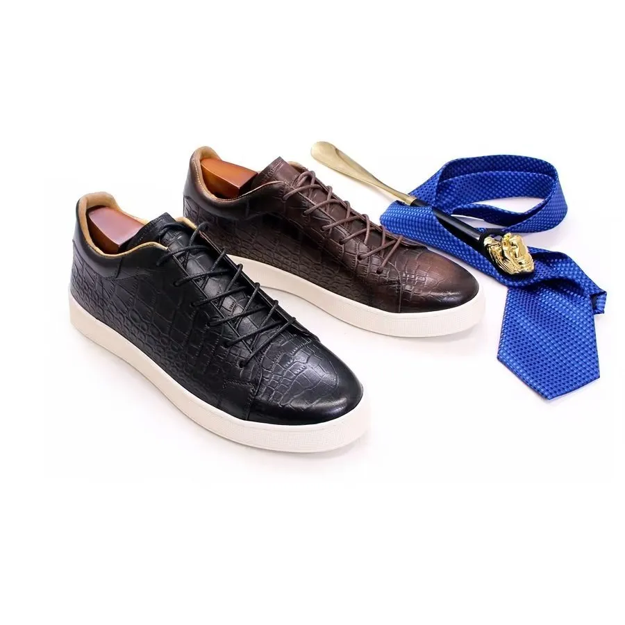 CrocLeather Chic Croc Texture Casual Shoes