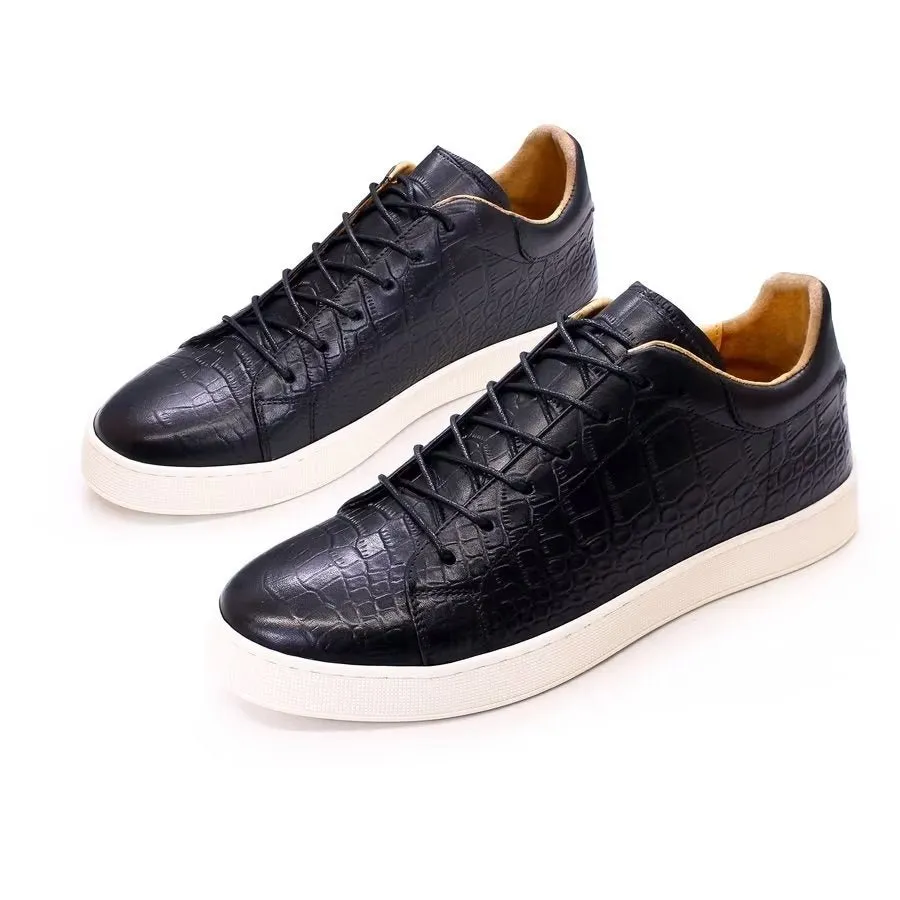 CrocLeather Chic Croc Texture Casual Shoes