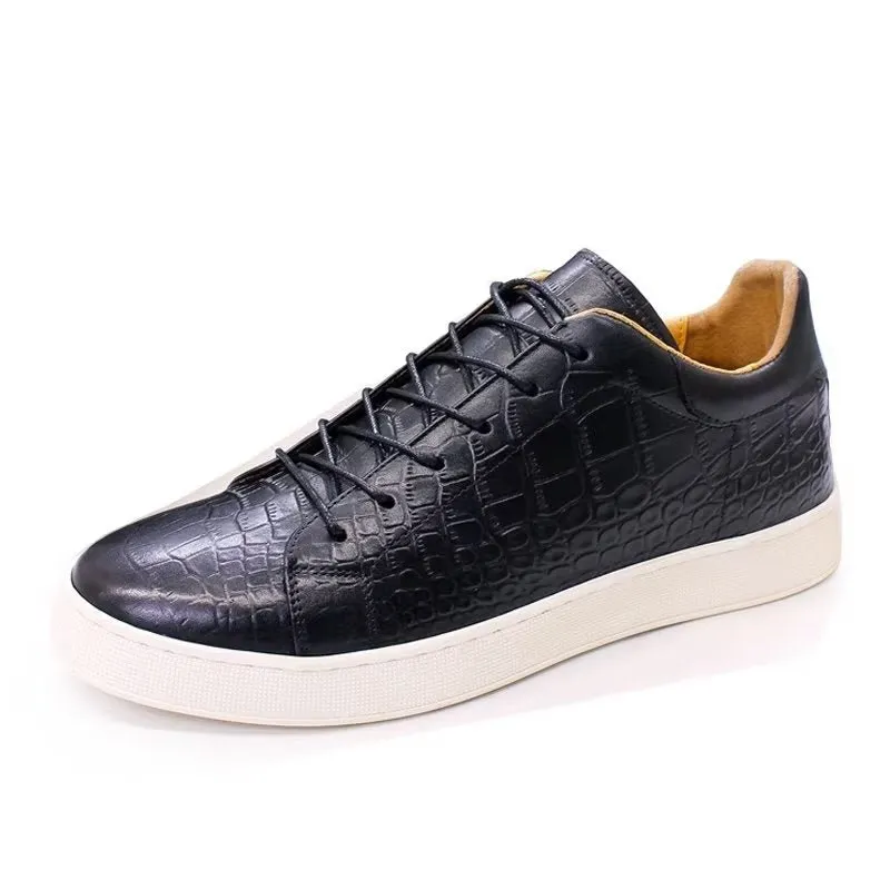 CrocLeather Chic Croc Texture Casual Shoes