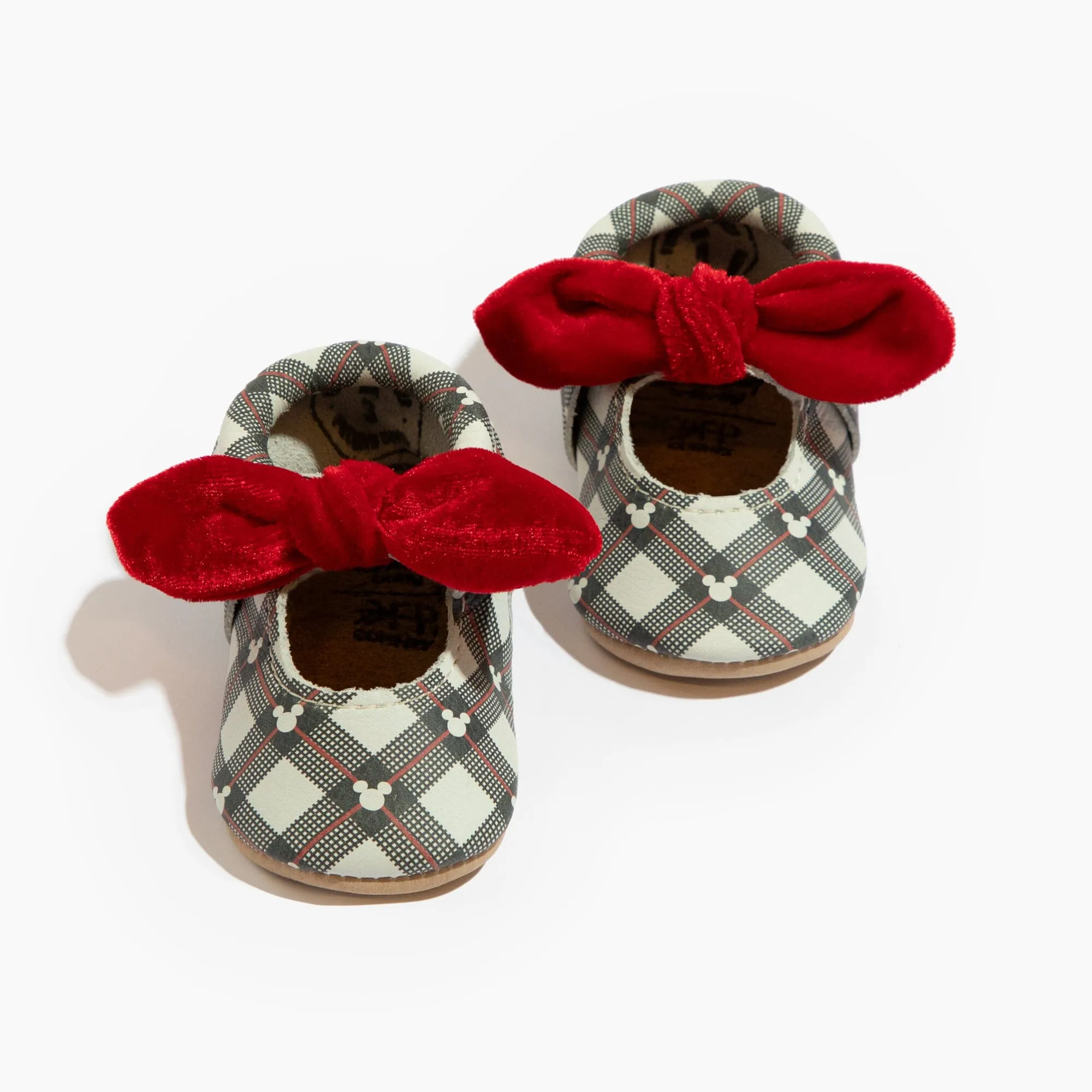 Disney Mickey Plaid Knotted Bow Baby Shoe