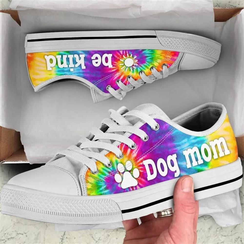 Dog Mom Bekind Canvas Low Top Shoes - Low Top Shoes Mens, Women, Dog Printed Shoes, Canvas Shoes For Men, Women