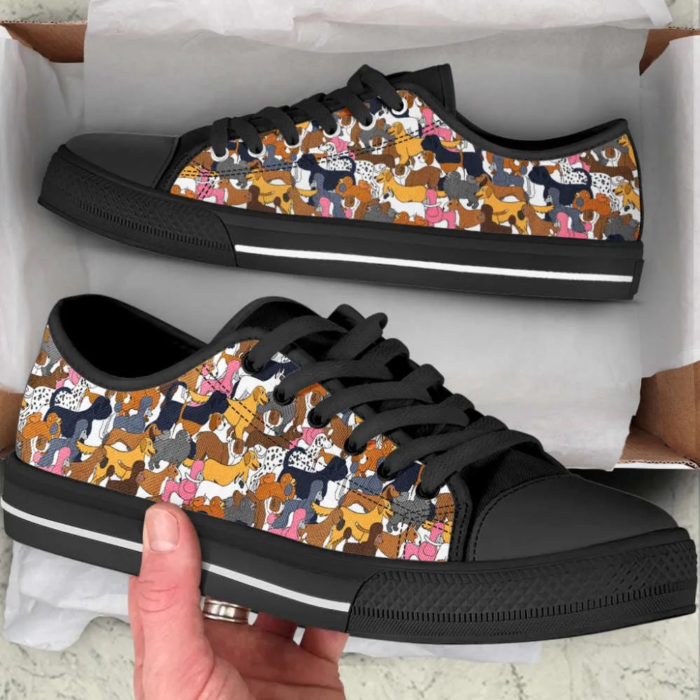 Dogs Lover Pattern Low Top Shoes Canvas Sneakers Casual Shoes, Dog Printed Shoes, Canvas Shoes For Men, Women