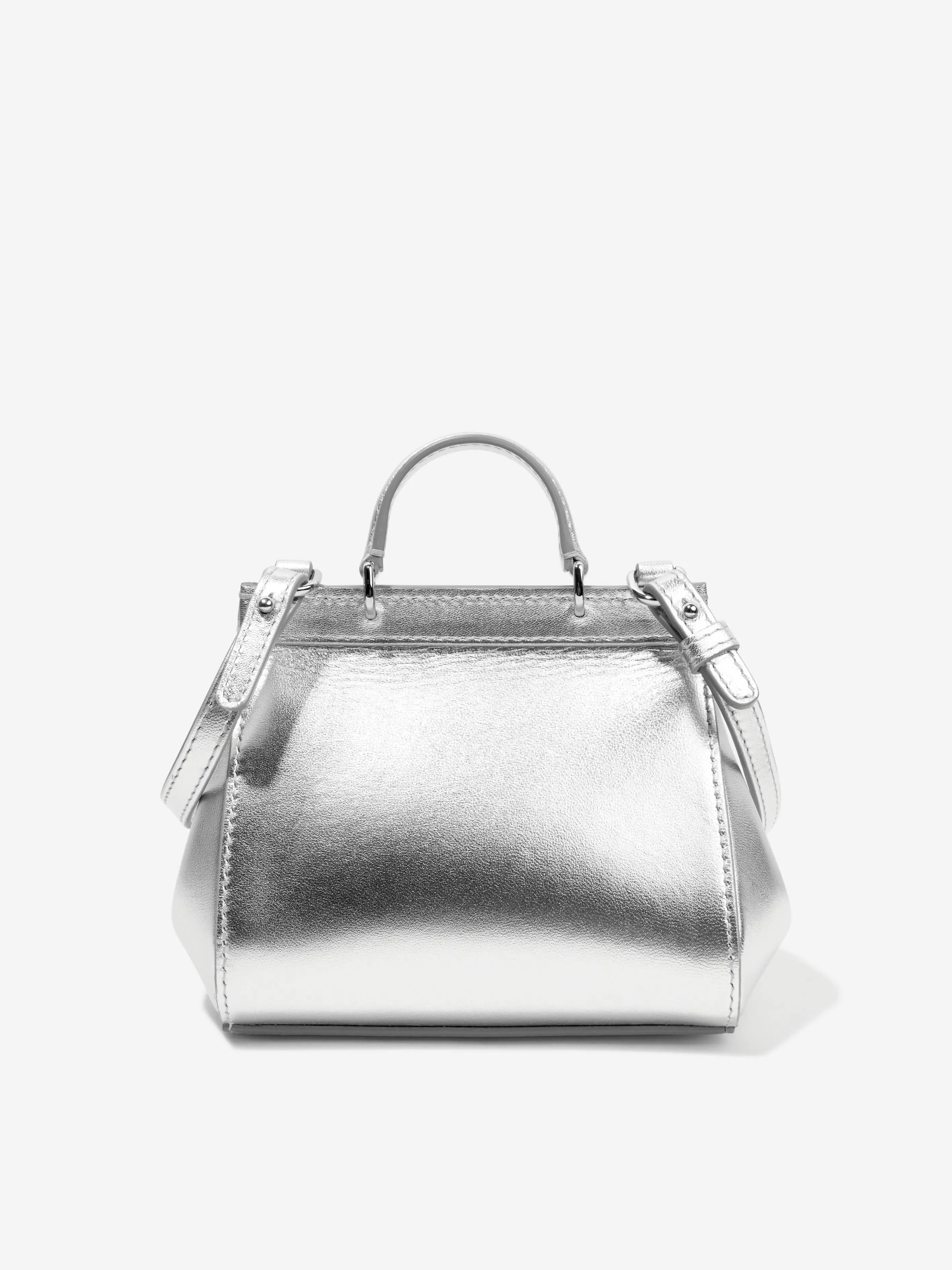 Dolce & Gabbana Girls Leather Logo Handbag in Silver