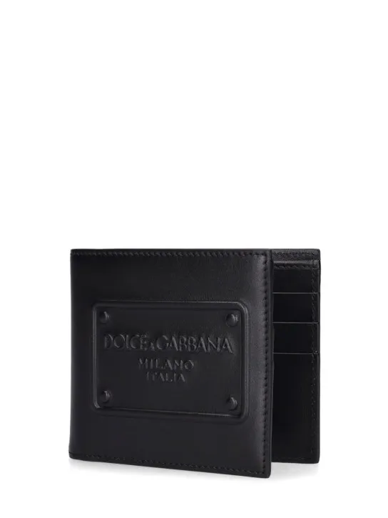 Dolce&amp;Gabbana   Logo embossed leather bifold wallet 