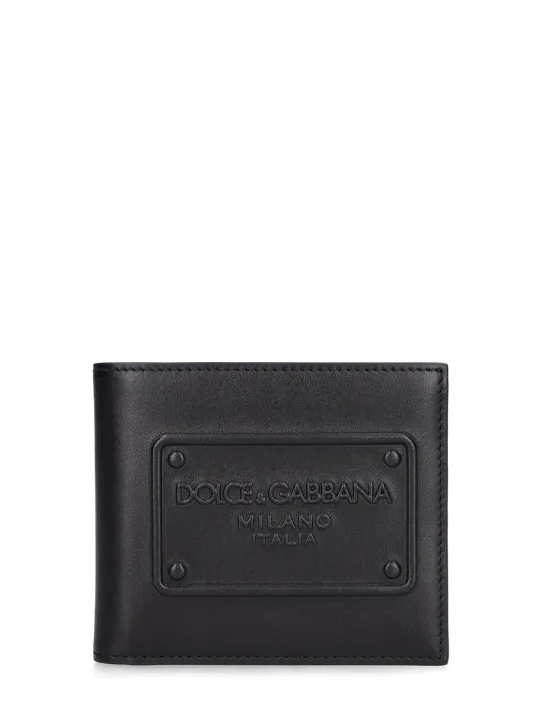 Dolce&amp;Gabbana   Logo embossed leather bifold wallet 