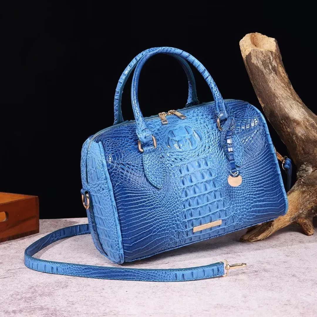 ElegantGator Boston Handbag: Premium PU, Zipper Closure