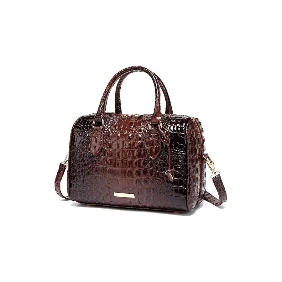 ElegantGator Boston Handbag: Premium PU, Zipper Closure