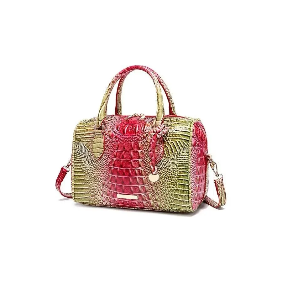 ElegantGator Boston Handbag: Premium PU, Zipper Closure