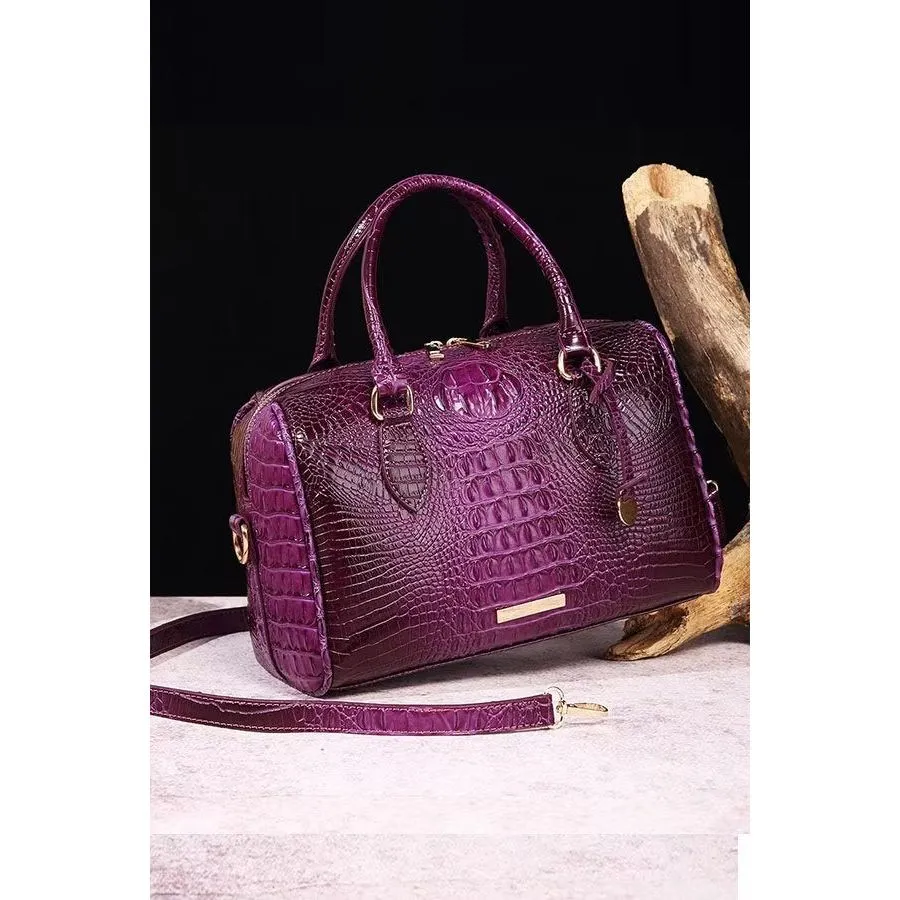 ElegantGator Boston Handbag: Premium PU, Zipper Closure