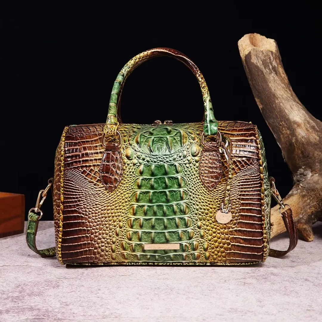 ElegantGator Boston Handbag: Premium PU, Zipper Closure