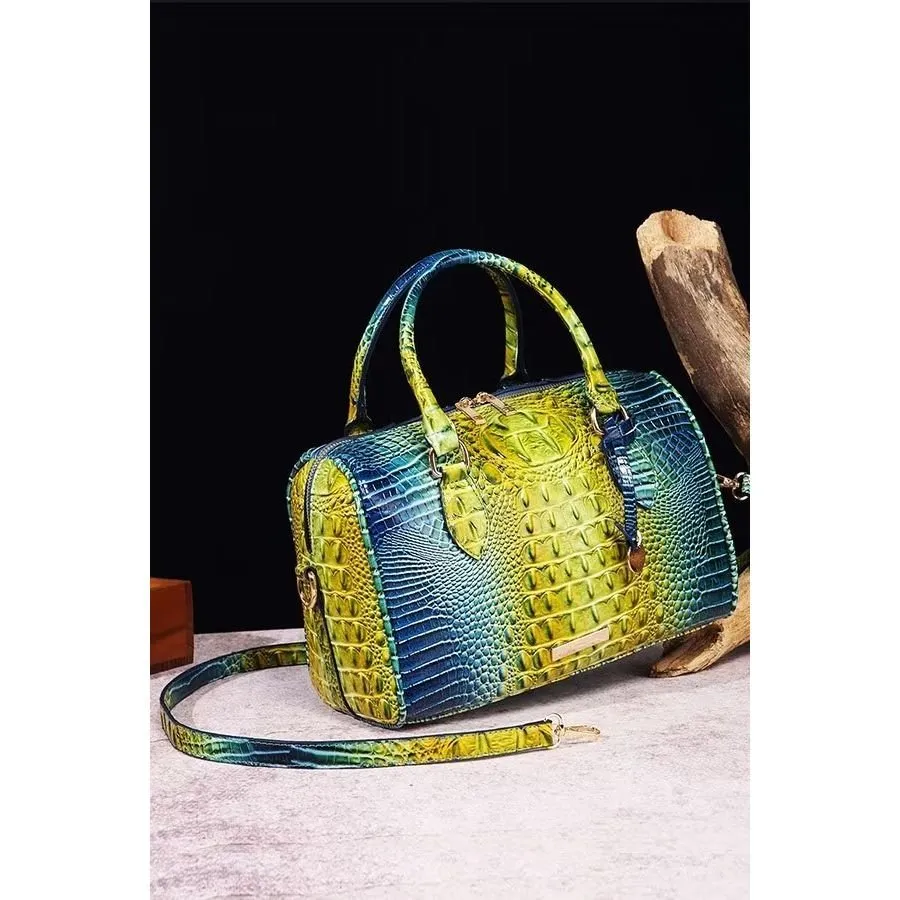 ElegantGator Boston Handbag: Premium PU, Zipper Closure