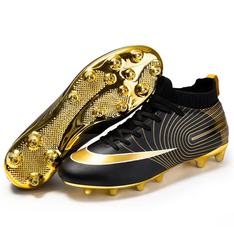 Gold High-Top Adult and Kids' Soccer Cleats