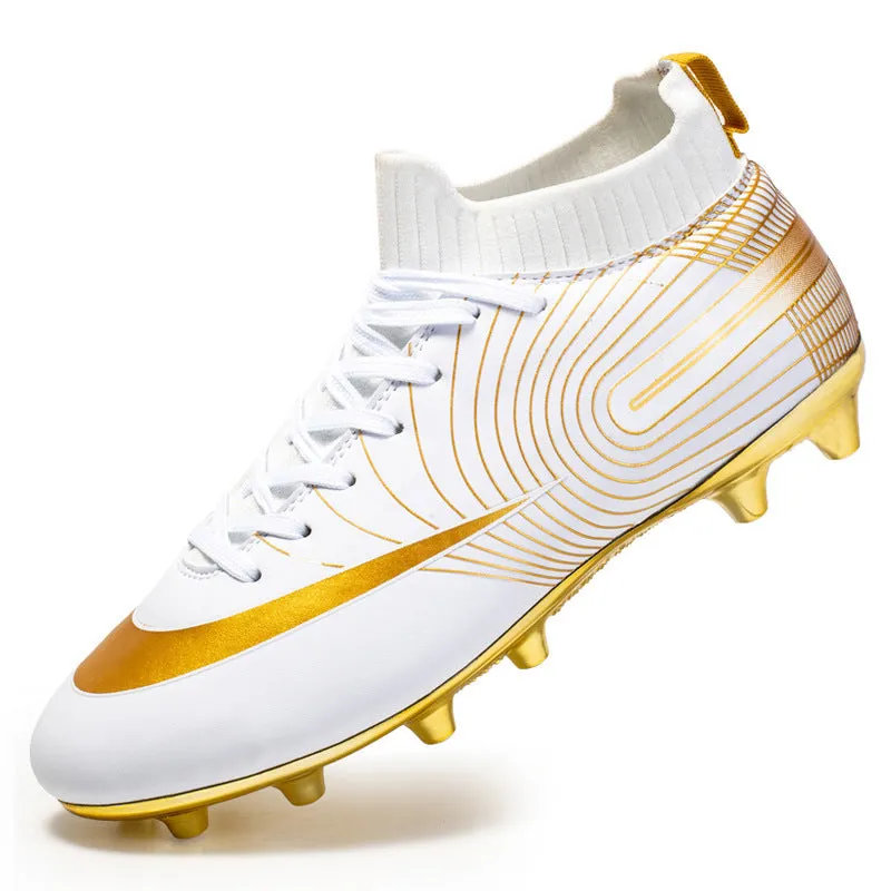 Gold High-Top Adult and Kids' Soccer Cleats