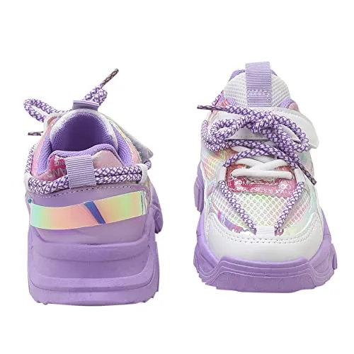 Hopscotch Girls Mesh Text Print Athletic Shoes in Purple Color, UK:13 (FAQ-4317468)