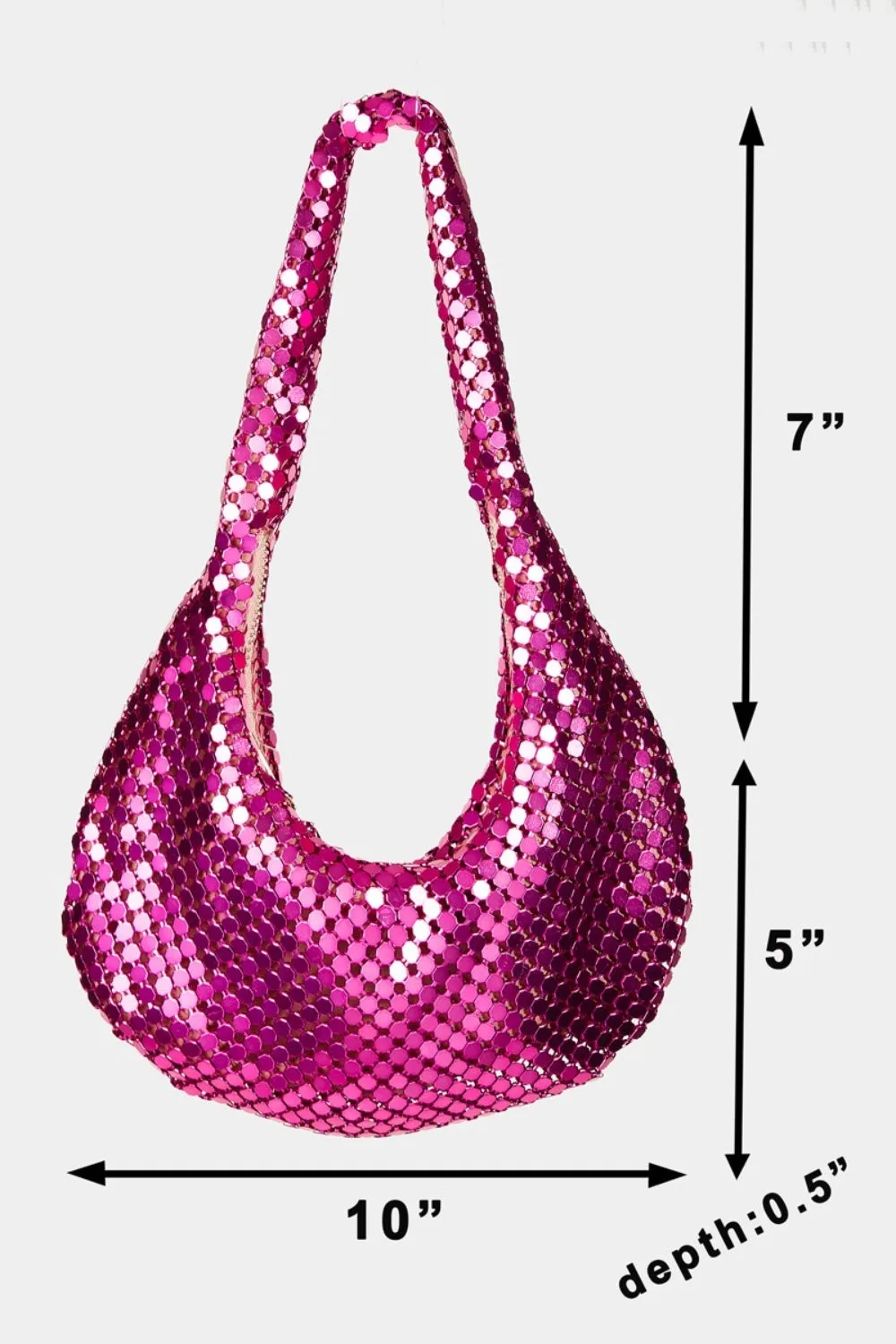 Hot Girl Fame Sequin Disco Shoulder Handbag In Hot Pink