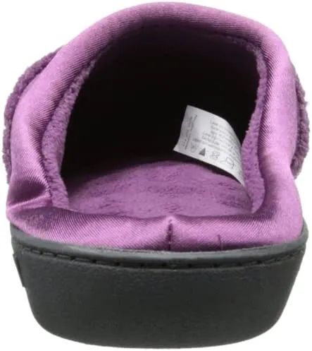 isotoner Women's Microterry Pillowstep Slippers with Satin Cuff