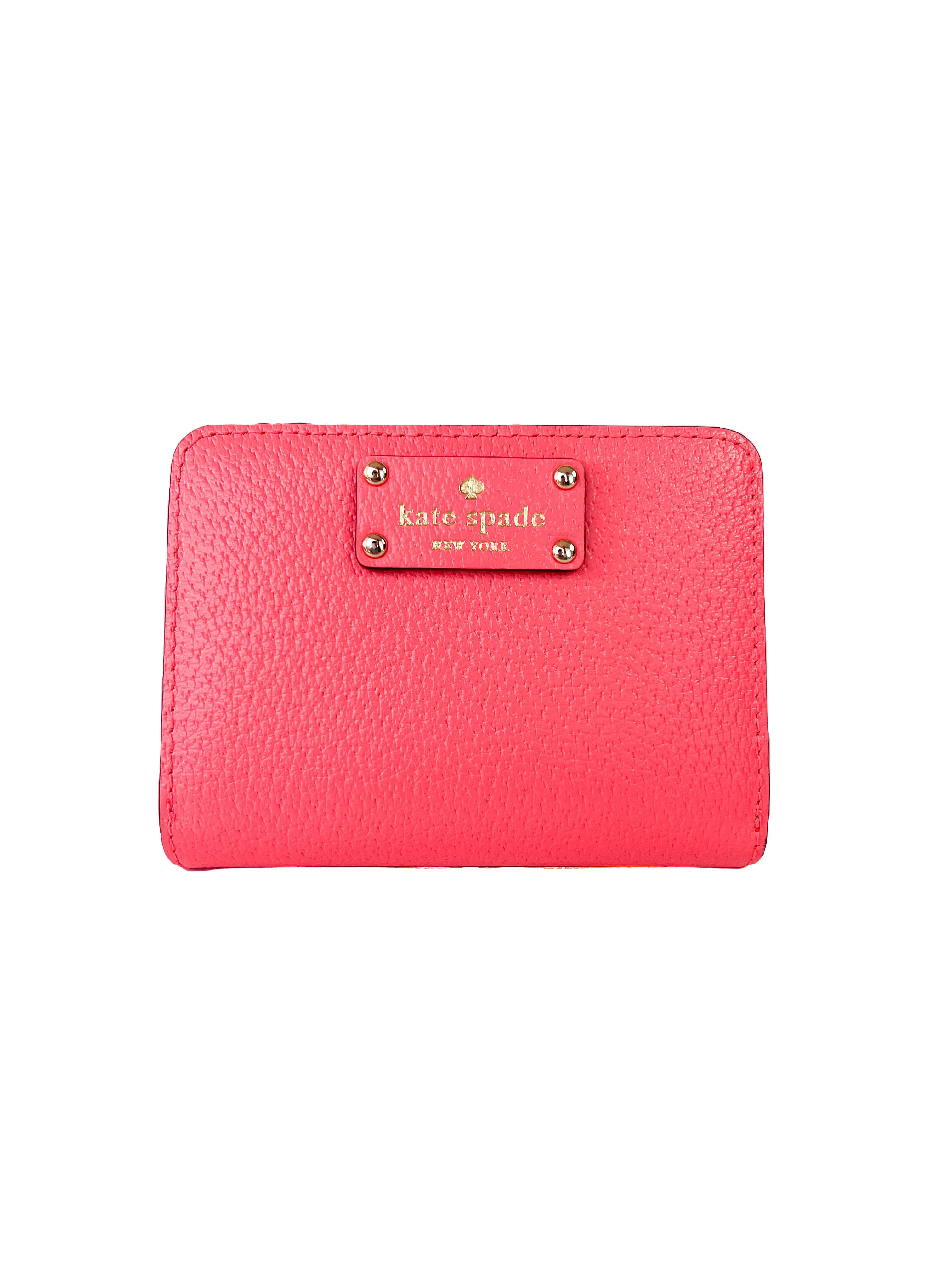 Kate Spade neon pink leather small wallet