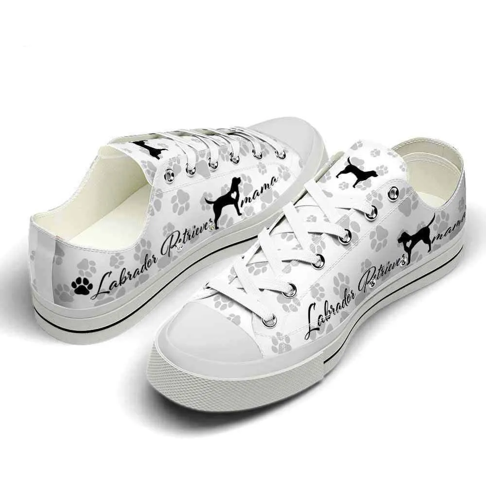 Labrador Retriever Paws Pattern Low Top Shoes - Happy International Dog Day Canvas Sneaker, Dog Printed Shoes, Canvas Shoes For Men, Women